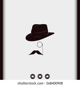 Gentleman icon. Monocle illustration.