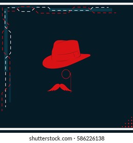 Gentleman icon. Monocle illustration.