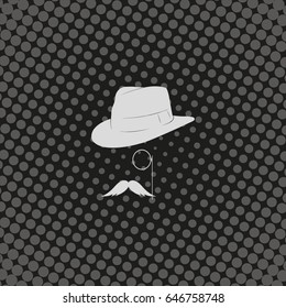 Gentleman icon. Monocle illustration.