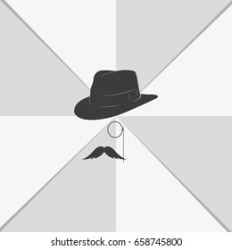 Gentleman icon. Monocle illustration.