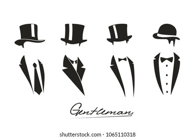 Gentleman icon on white background.