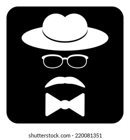 Gentleman icon on white, vector illustration.