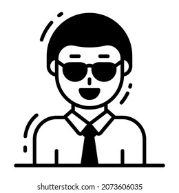 gentleman icon, single avatar vector illustration