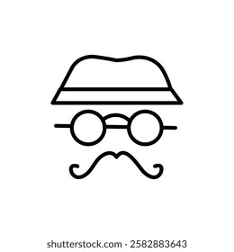 Gentleman icon Thin line art isolated