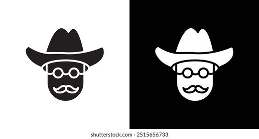Gentleman icon Thin line flat illustration