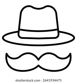 Gentleman icon Thin line vector design