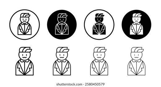 Gentleman icon Vector logo outline