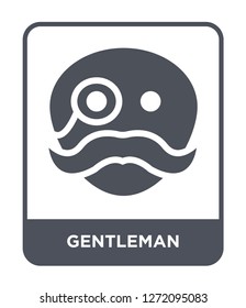 gentleman icon vector on white background, gentleman trendy filled icons from Emotions collection, gentleman simple element illustration