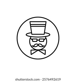 Gentleman icon vector outline logo sign