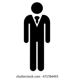 Gentleman icon. Vector style is flat iconic symbol with rounded angles, black color, white background.