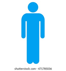 Gentleman icon. Vector style is flat iconic symbol with rounded angles, blue color, white background.