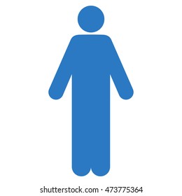 Gentleman icon. Vector style is flat iconic symbol with rounded angles, smooth blue color, white background.