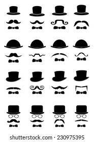Gentleman icons set