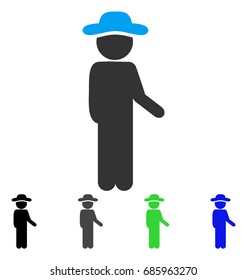 Gentleman Idler flat vector pictograph. Colored gentleman idler gray, black, blue, green pictogram variants. Flat icon style for application design.