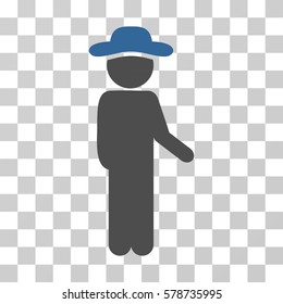 Gentleman Idler icon. Vector illustration style is flat iconic bicolor symbol, cobalt and gray colors, transparent background. Designed for web and software interfaces.