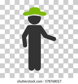 Gentleman Invitation icon. Vector illustration style is flat iconic bicolor symbol, eco green and gray colors, transparent background. Designed for web and software interfaces.