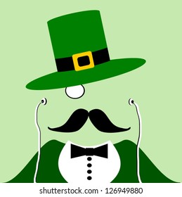  gentleman with irish leprechaun hat and monocle