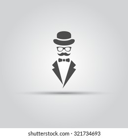 Gentleman isolated vector black icon