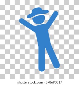 Gentleman Joy icon. Vector illustration style is flat iconic symbol, cobalt color, transparent background. Designed for web and software interfaces.