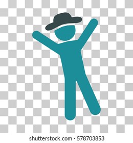 Gentleman Joy icon. Vector illustration style is flat iconic bicolor symbol, soft blue colors, transparent background. Designed for web and software interfaces.