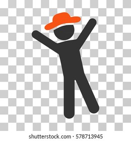 Gentleman Joy icon. Vector illustration style is flat iconic bicolor symbol, orange and gray colors, transparent background. Designed for web and software interfaces.