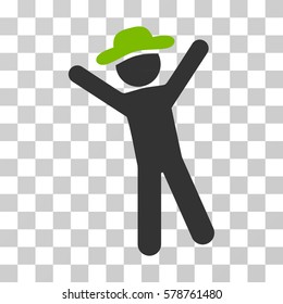 Gentleman Joy icon. Vector illustration style is flat iconic bicolor symbol, eco green and gray colors, transparent background. Designed for web and software interfaces.
