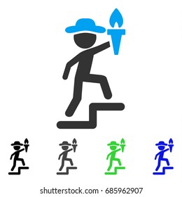 Gentleman Leader flat vector illustration. Colored gentleman leader gray, black, blue, green pictogram variants. Flat icon style for graphic design.
