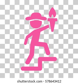 Gentleman Leader icon. Vector illustration style is flat iconic symbol, pink color, transparent background. Designed for web and software interfaces.