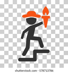 Gentleman Leader icon. Vector illustration style is flat iconic bicolor symbol, orange and gray colors, transparent background. Designed for web and software interfaces.