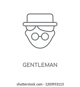 Gentleman linear icon. Gentleman concept stroke symbol design. Thin graphic elements vector illustration, outline pattern on a white background, eps 10.