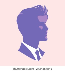 Gentleman logo design. Awesome our combination man,Vector portrait man silhouette set isolated vector, designed by dekreatif.id