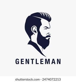 Gentleman  logo design, silhouette vintage style logo illustration, Gentlemen logo, handsome man