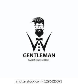 Gentleman logo design template. Vector illustration