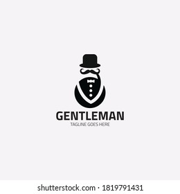 Gentleman logo design template. Vector illustration