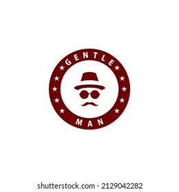 Gentleman logo. Retro vintage concept design. Vector illustration template design
