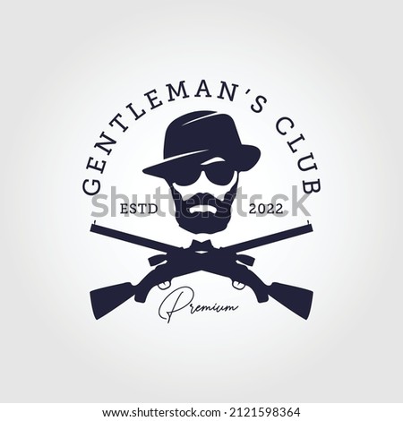 gentleman logo with two crossed submachine guns.