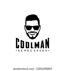 Gentleman Logo Vector Illustration, Geek Glasses, Barbershop Logo , Logo Haircut men vector