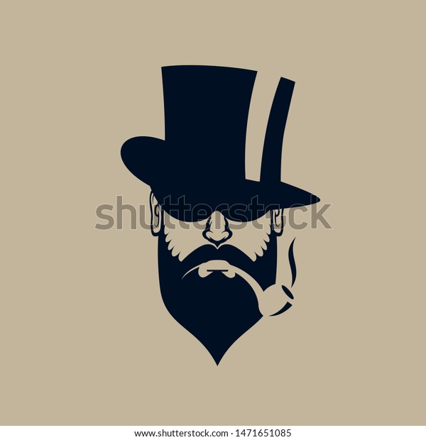 Gentleman Logo Vintage Simple Man Face Stock Vector (Royalty Free ...