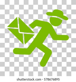 Gentleman Mail Courier icon. Vector illustration style is flat iconic symbol, eco green color, transparent background. Designed for web and software interfaces.