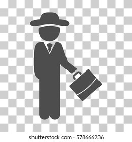 Gentleman Manager icon. Vector illustration style is flat iconic symbol, gray color, transparent background. Designed for web and software interfaces.