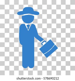 Gentleman Manager icon. Vector illustration style is flat iconic symbol, cobalt color, transparent background. Designed for web and software interfaces.