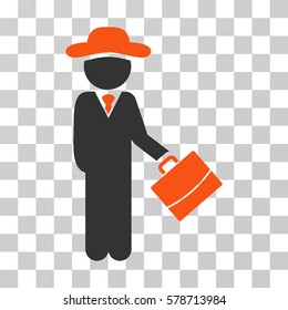 Gentleman Manager icon. Vector illustration style is flat iconic bicolor symbol, orange and gray colors, transparent background. Designed for web and software interfaces.