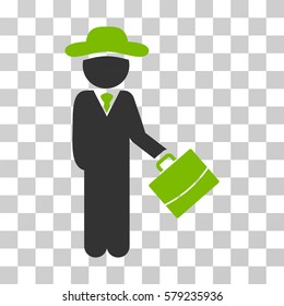 Gentleman Manager icon. Vector illustration style is flat iconic bicolor symbol, eco green and gray colors, transparent background. Designed for web and software interfaces.