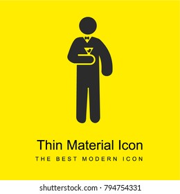 Gentleman with martini bright yellow material minimal icon or logo design