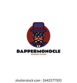 Modelo de design de logotipo de mascote para cavalheiros