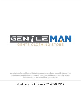 Gentleman men clothing store vector logo, gents clothing store logo. male fashion store logo.