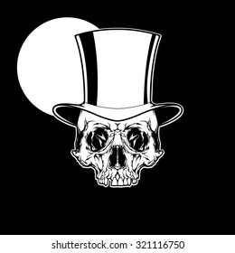 Illustration Skull Retro Hat Engraving Style Stock Vector (Royalty Free ...