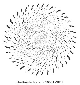 Gentleman Moustache Cycle Spin. Object Cycle Designed From Randomized Gentleman Moustache Items. Vector Illustration Style Is Flat Iconic Symbols.