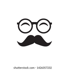 gentleman with moustache and glasses icon vector illustration