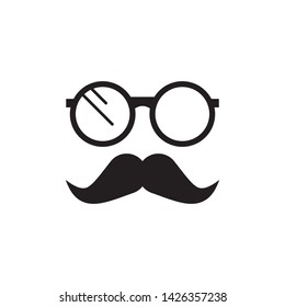 gentleman with moustache and glasses icon vector illustration